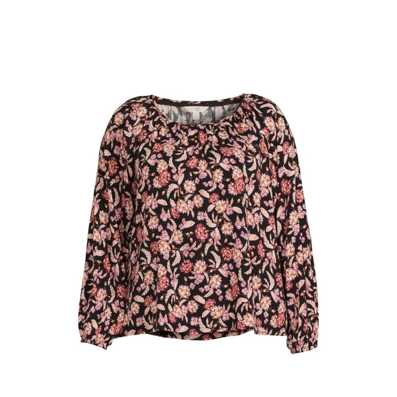 Terra & Sky NWT Plus Size Long Sleeve Round Neck Relaxed Fit Peasant Top 843 - Picture 1 of 5